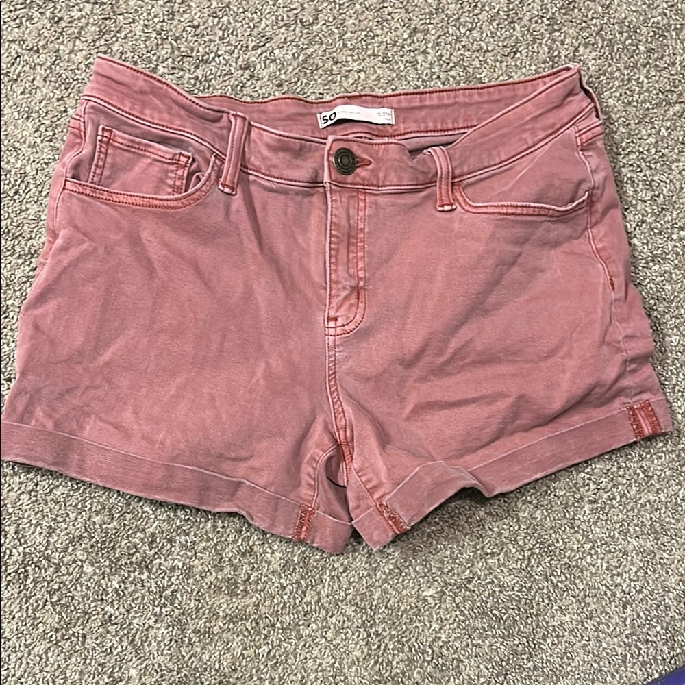SO Pink Jean Shorts with Rolled Hem